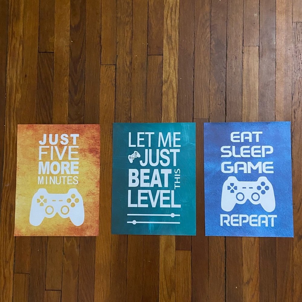 Set of Three Canvas Gaming Posters